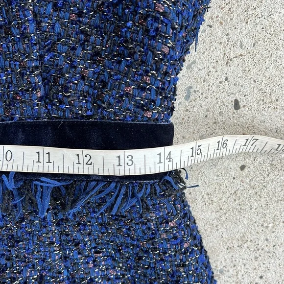 J. Crew Midnight Blue Sleeveless Sparkle Tweed Sheath Dress Size 4 - Picture 12 of 16